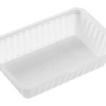 Plastic patat bak a13 1000 stuks wit/zwart