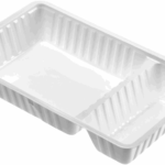 Plastic patat bak a14 + 1 (A20) 1000 stuks wit/zwart