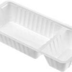 Plastic patat bak a9 + 1 (A22)1000 stuks wit/zwart